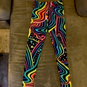 Colourful I Heart Raves Spandex leggings